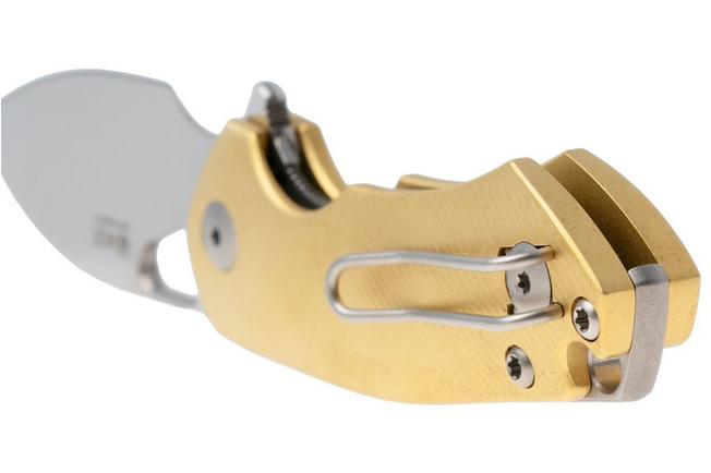 Afbeelding voor GiantMouse ACE Riv RIV-LL-BRASS Satin Magnacut, Brass, zakmes, Ansø en Voxnaes design