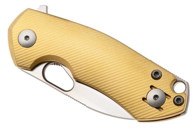 Afbeelding voor GiantMouse ACE Riv RIV-LL-BRASS Satin Magnacut, Brass, zakmes, Ansø en Voxnaes design