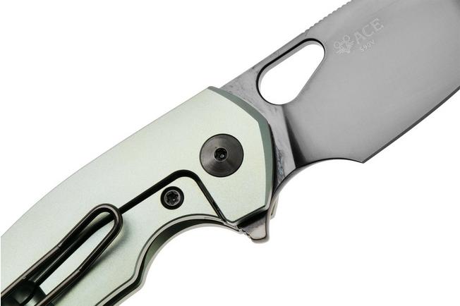 Afbeelding voor GiantMouse ACE Riv RIV-TI-MINT, Polished S90V, Mint Titanium, zakmes, Ansø en Voxnaes design