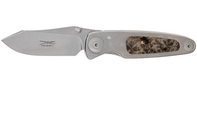 Image for Grailer 1 pocket knife, Brown Maple Burl Inlay, Dirk de Wit design