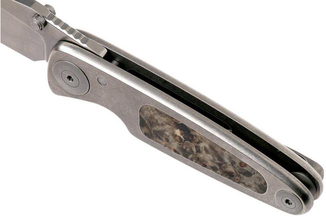 Image for Grailer 1 pocket knife, Brown Maple Burl Inlay, Dirk de Wit design
