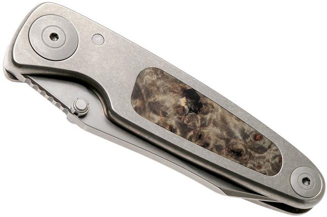 Image for Grailer 1 pocket knife, Brown Maple Burl Inlay, Dirk de Wit design