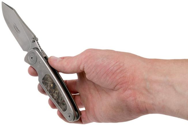 Image for Grailer 1 pocket knife, Brown Maple Burl Inlay, Dirk de Wit design