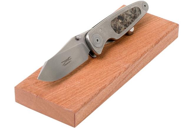 Image for Grailer 1 pocket knife, Brown Maple Burl Inlay, Dirk de Wit design