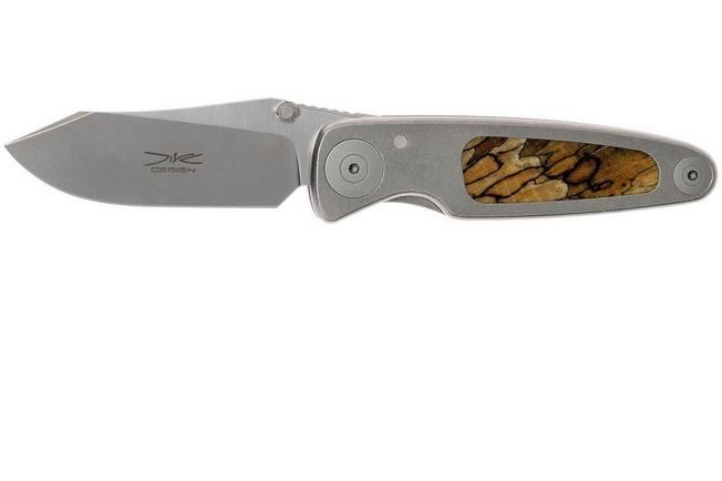 Image for Grailer 1 pocket knife, Spalted Beech Inlay, two-tone blade, Dirk de Wit design