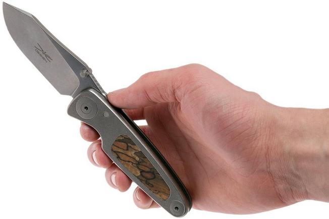 Image for Grailer 1 pocket knife, Spalted Beech Inlay, two-tone blade, Dirk de Wit design