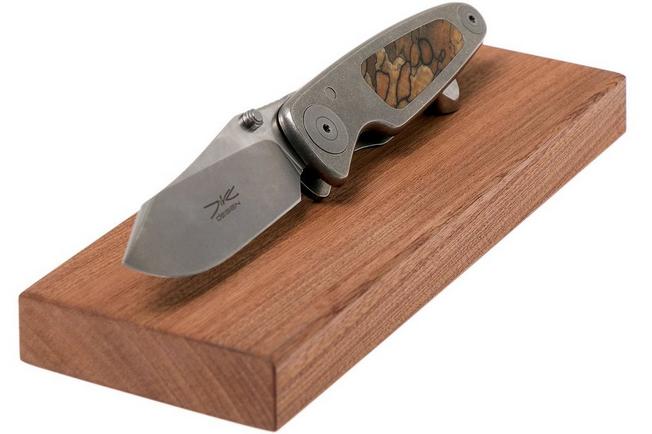 Image for Grailer 1 pocket knife, Spalted Beech Inlay, two-tone blade, Dirk de Wit design