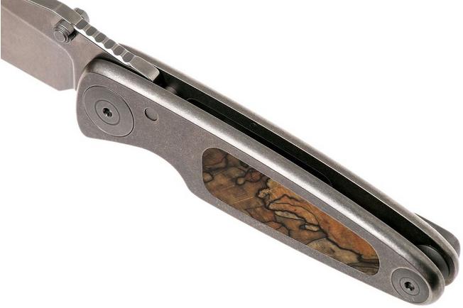 Image for Grailer 1 pocket knife, Spalted beech Inlay, Stonewashed, Dirk de Wit design