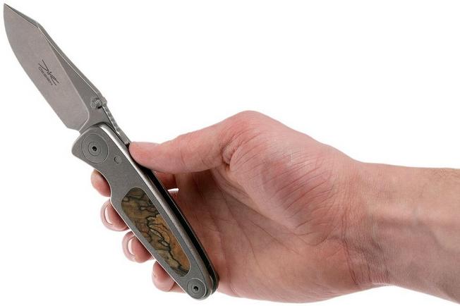 Image for Grailer 1 pocket knife, Spalted beech Inlay, Stonewashed, Dirk de Wit design