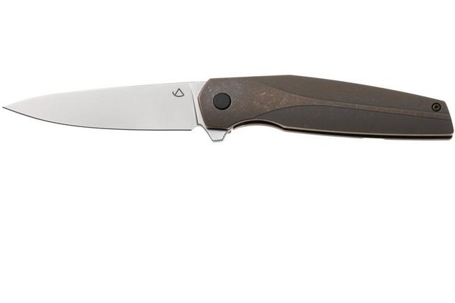 Imagen para Grailer 2Ti TI-BR Glass Blasted CPM 20CV, Bronze Stonewashed Titanium, navaja, diseño de Simen Stryckers