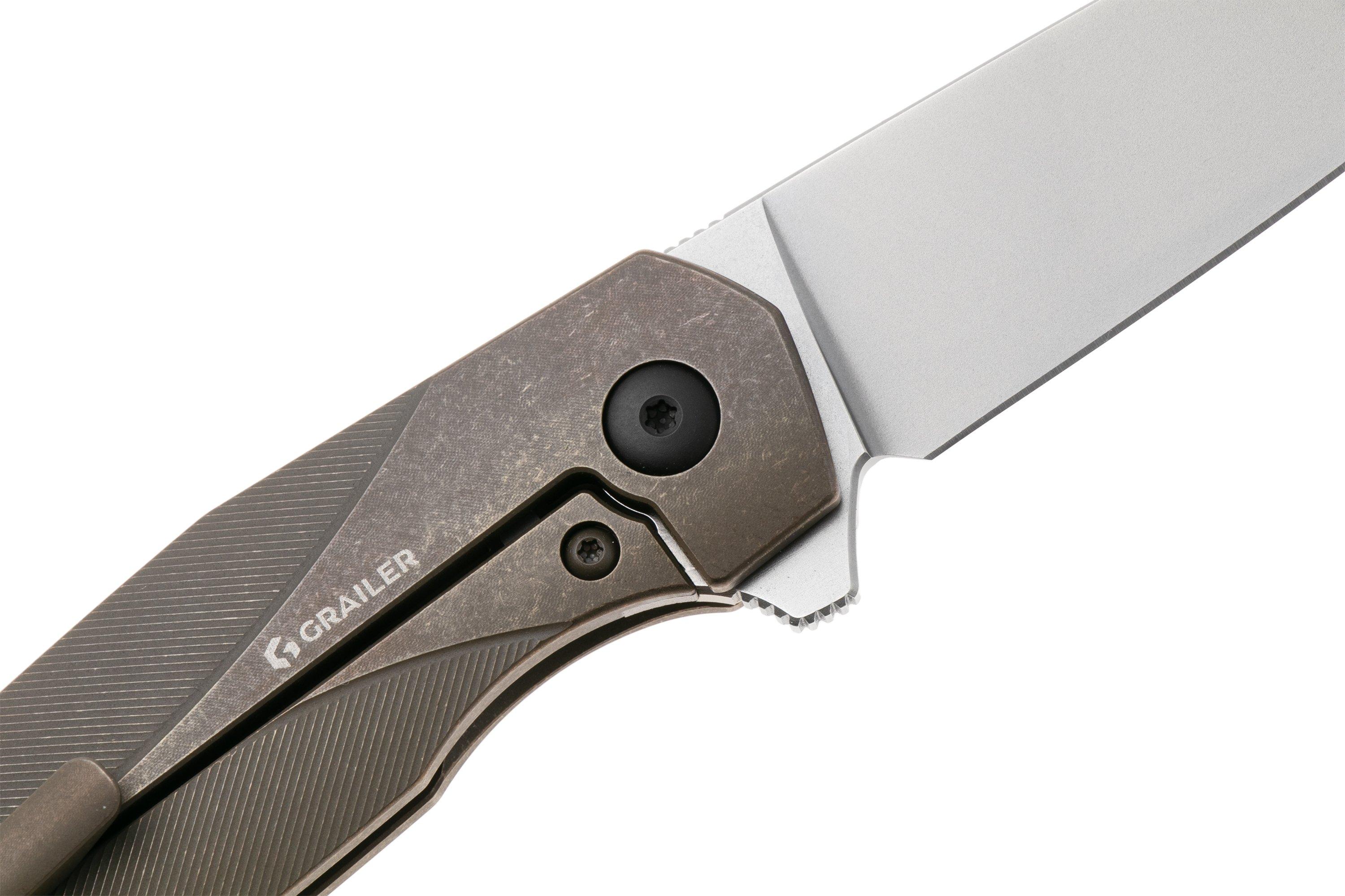 Grailer 2Ti TI-BR Glass Blasted CPM 20CV, Bronze Stonewashed 