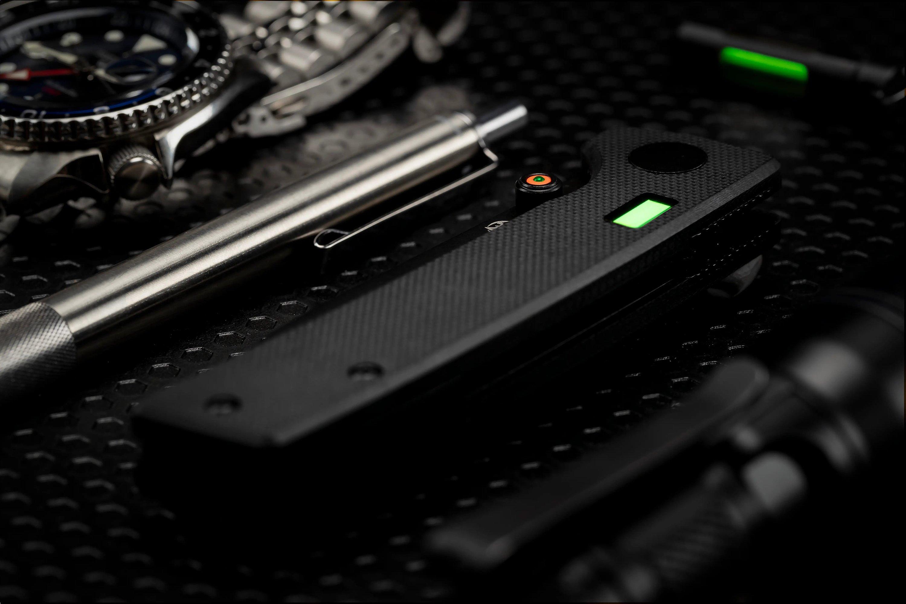 Glow Rhino Fermi FERMI-XG-OG, PVD D2, Black G10 Orange Thumbstud ...