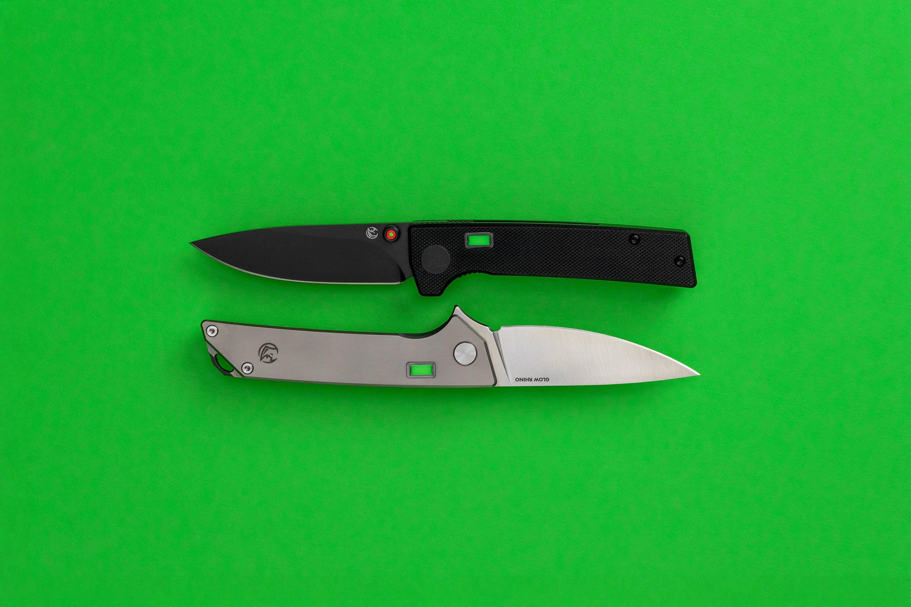 Glow Rhino pocket knives