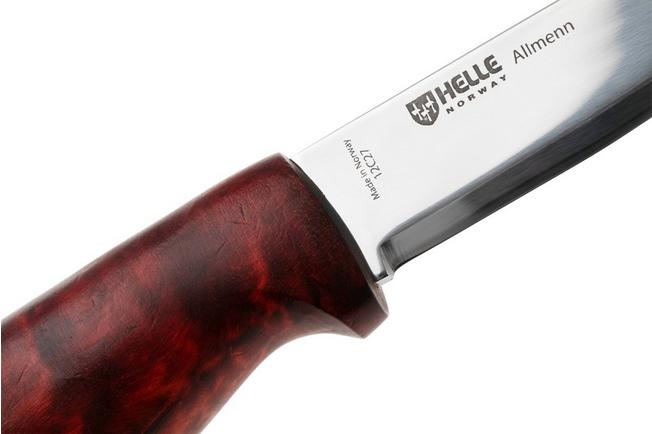 Afbeelding voor Helle Allmenn 200008 Polished 12C27 Red Curly Birch, vaststaand mes