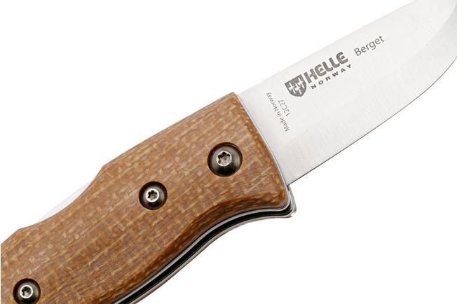 Imagen para Helle 761 Berget, 2001763, Satin Sandvik 12C27, Mustard Jute Micarta, navaja de bushcraft