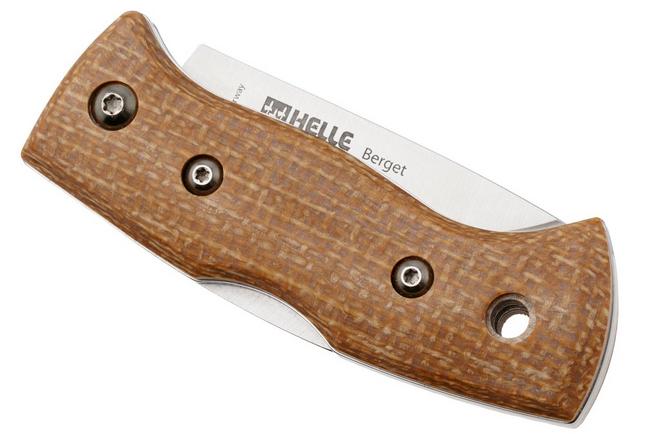 Imagen para Helle 761 Berget, 2001763, Satin Sandvik 12C27, Mustard Jute Micarta, navaja de bushcraft