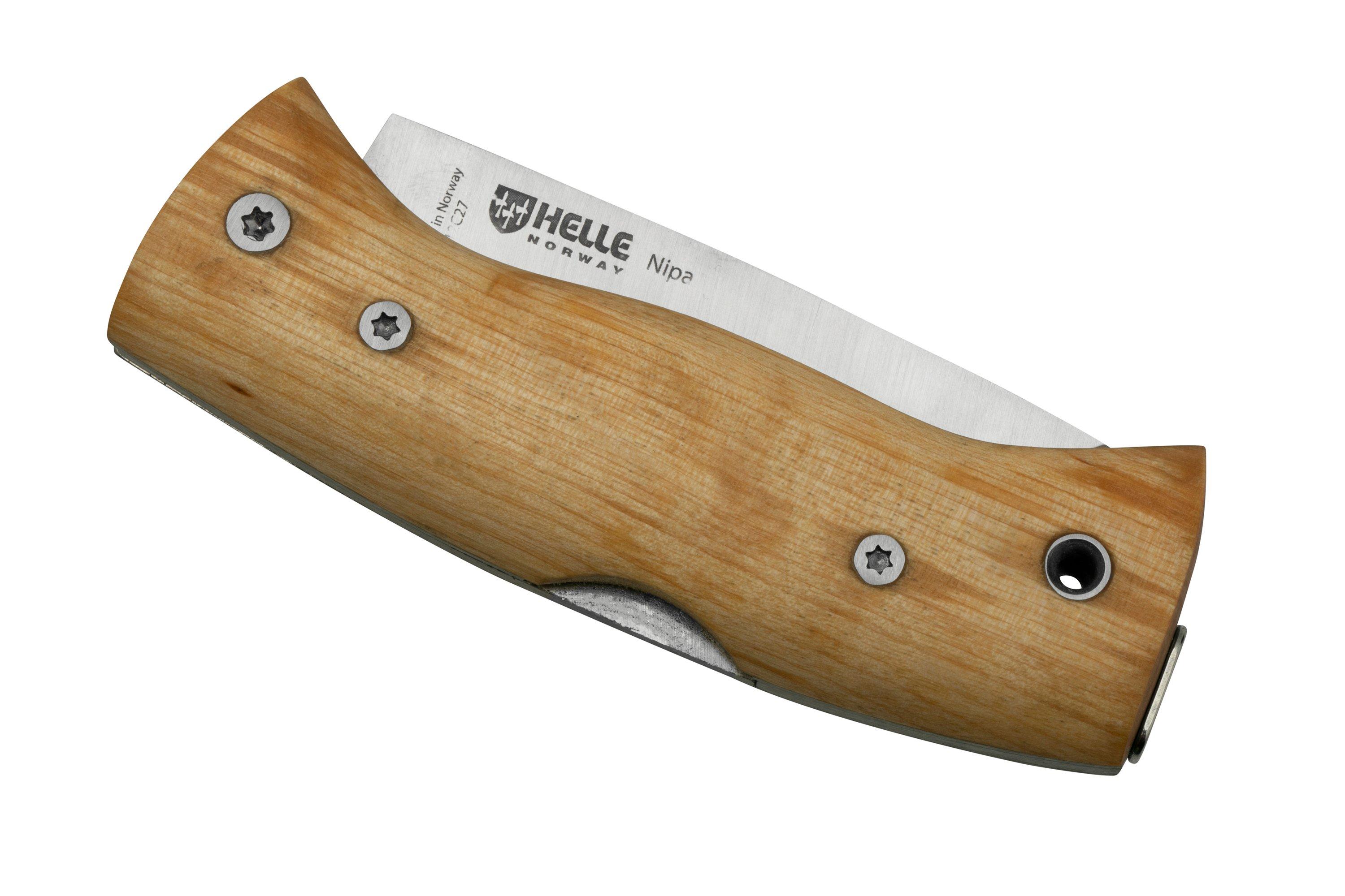 Helle Nipa 200657 Curly Birch, bushcraft pocket knife