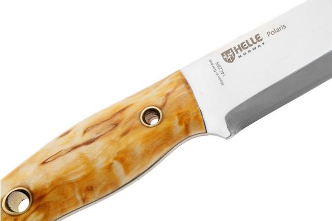 Afbeelding voor Helle Polaris 200675, Satin 14C28N,  Curly Birch bushcraftmes