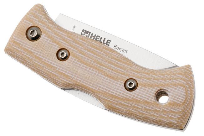Imagen para Helle 761 Berget, 200763, Satin Sandvik 12C27, Beige Canvas Micarta, navaja de bushcraft