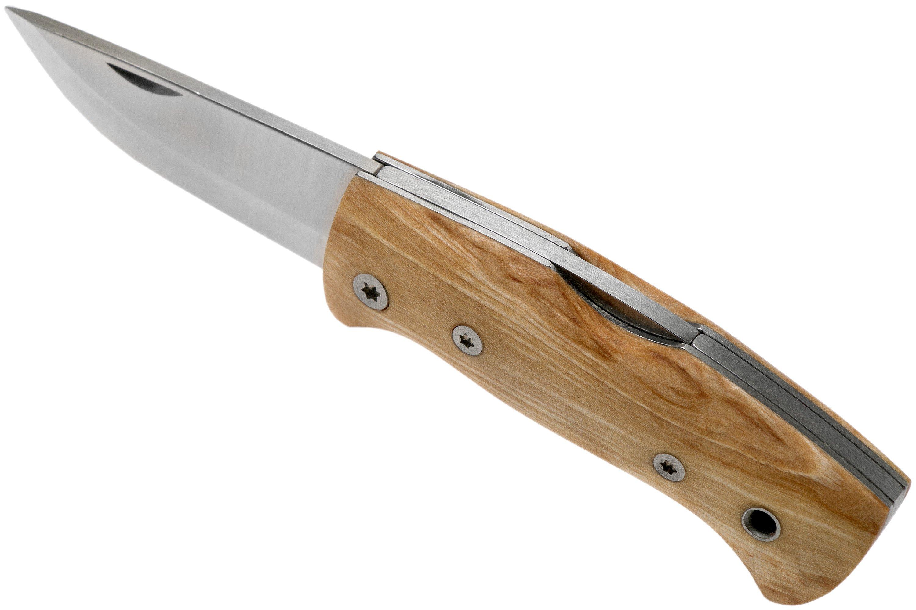 Helle Knives Kletten - Lockback Folding Knife - Birch Wood Handles