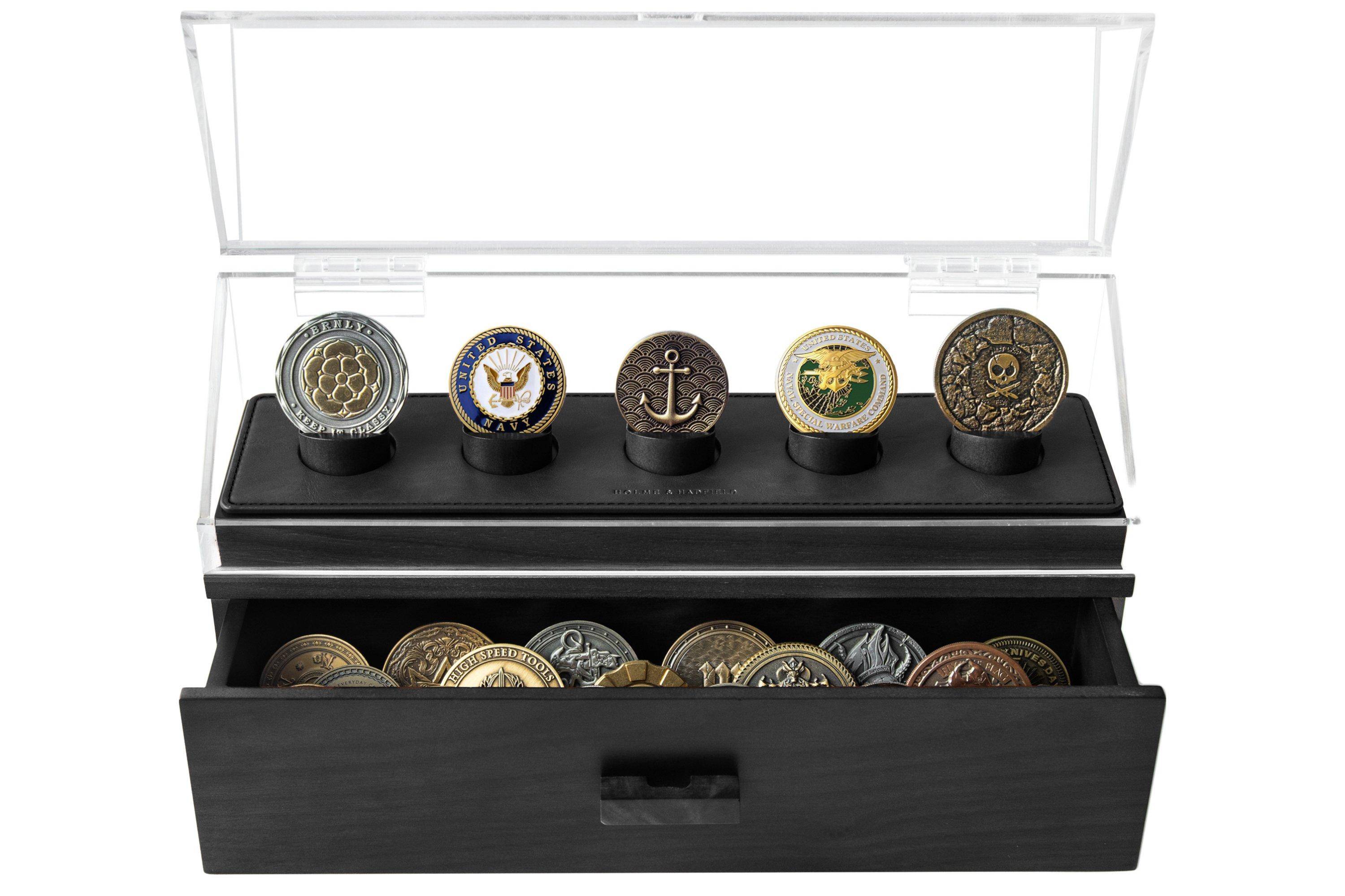 Holme & Hadfield Coin Deck COINDECK-B black, coin display case for 5 ...