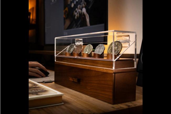 Afbeelding voor Holme & Hadfield Coin Deck COINDECK-W walnoot, munten display voor 5 stuks