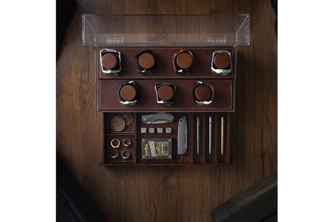 Afbeelding voor Holme & Hadfield The Collector Watch Display Case COLLECTOR-W walnoot, horloge display voor 7 stuks
