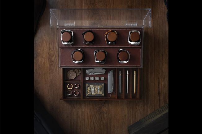 Afbeelding voor Holme & Hadfield Collector Pro Watch Display Case COLPRO-W walnoot, horloge display voor 5 stuks