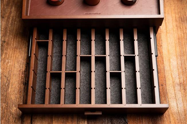 Image for Holme & Hadfield The Collective L-COMBODECK Walnut, modular display for pocket knives, watches and coins
