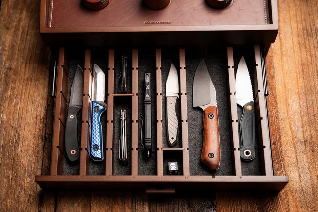 Image for Holme & Hadfield The Collective L-COMBODECK Walnut, modular display for pocket knives, watches and coins