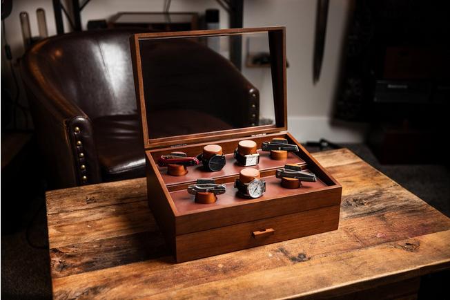 Image for Holme & Hadfield The Collective L-COMBODECK Walnut, modular display for pocket knives, watches and coins