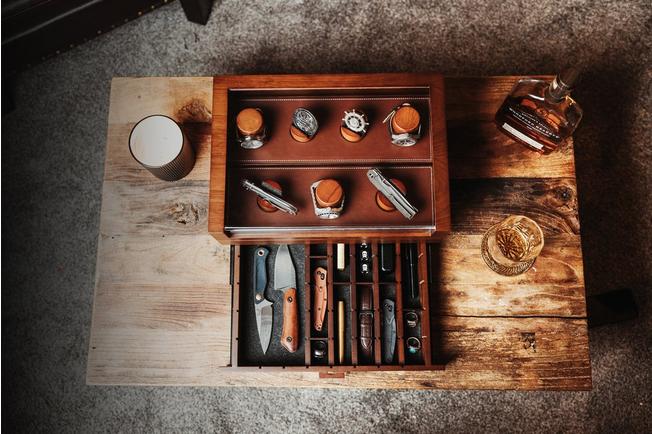 Image for Holme & Hadfield The Collective L-COMBODECK Walnut, modular display for pocket knives, watches and coins