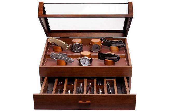 Afbeelding voor Holme & Hadfield The Collective MIXEDPILLARSET Walnut, set van 2 mespilaren en 2 horlogepilaren