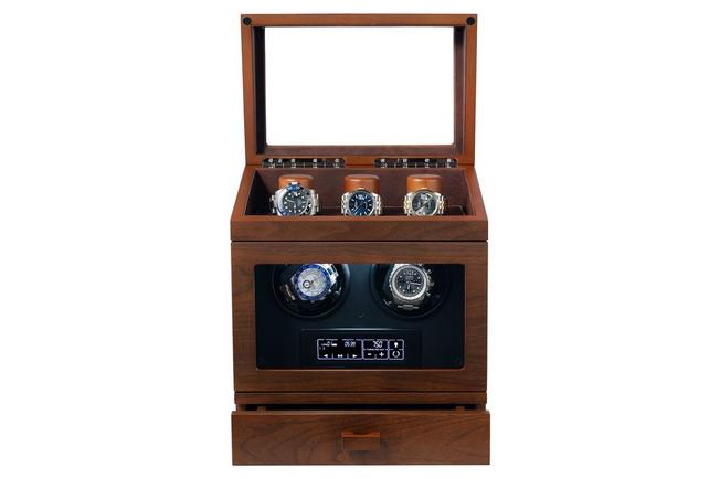 Afbeelding voor Holme & Hadfield The Winder Walnut, horlogeopwinder voor 2 horloges