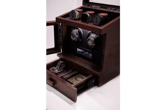 Afbeelding voor Holme & Hadfield The Winder Walnut, horlogeopwinder voor 2 horloges