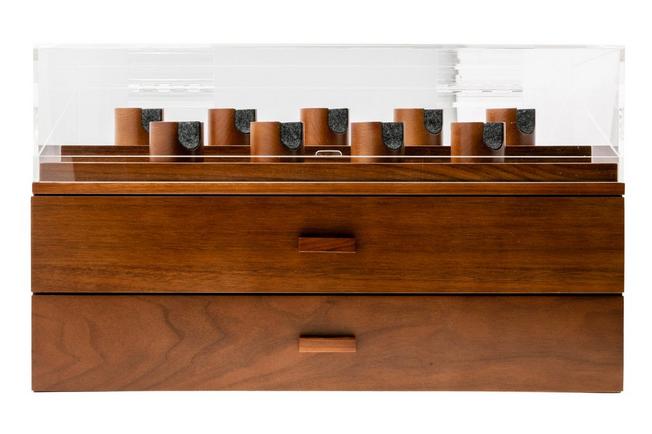 Image pour Holme & Hadfield Armada Knife Display Case AD-WT-0992-1 Walnut, boîte à couteaux de poche 50 emplacements