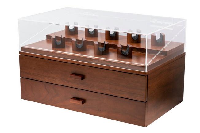 Image pour Holme & Hadfield Armada Knife Display Case AD-WT-0992-1 Walnut, boîte à couteaux de poche 50 emplacements