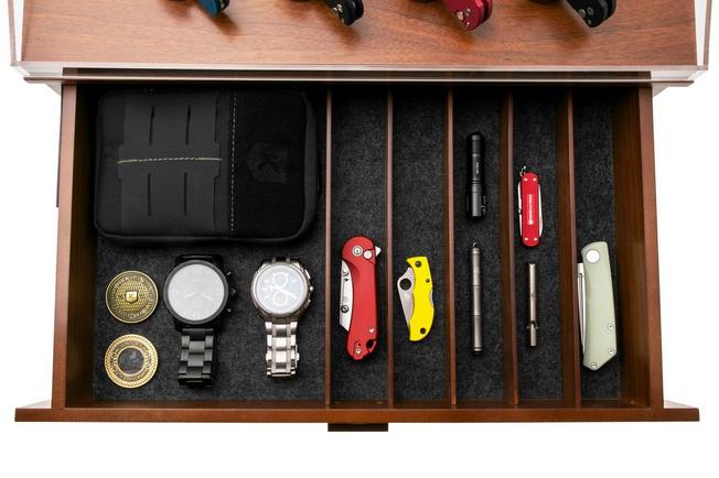 Image pour Holme & Hadfield Armada Knife Display Case AD-WT-0992-1 Walnut, boîte à couteaux de poche 50 emplacements