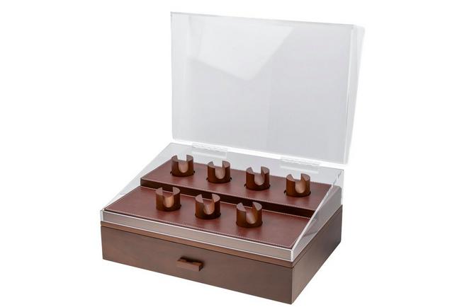 Afbeelding voor Holme & Hadfield Armory Pro Knife Display Case ARP-WT-794-1 Walnut, zakmessen display voor 30 stuks
