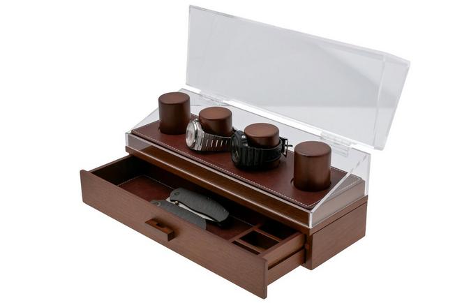 Image pour Holme & Hadfield Watch Deck Pro LP-Y09T-8KUM Walnut, boîte à montres 4 emplacements