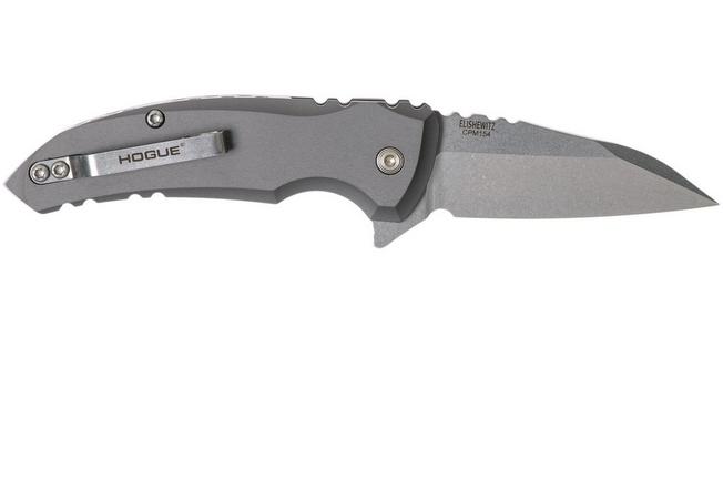 Hogue X1 Microflip Grey Wharncliffe pocket knife 24162, Allen Elishewitz  design