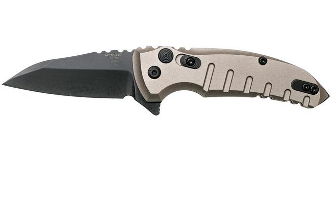 Bild für Hogue X1 Microflip Desert Tan, Black Wharncliffe Blade Taschenmesser 24167, Allen Elishewitz design