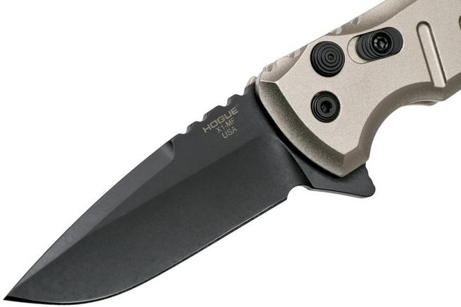 Bild für Hogue X1 Microflip Desert Tan, Black Droppoint Blade Taschenmesser 24177, Allen Elishewitz design