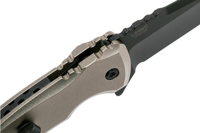 Bild für Hogue X1 Microflip Desert Tan, Black Droppoint Blade Taschenmesser 24177, Allen Elishewitz design