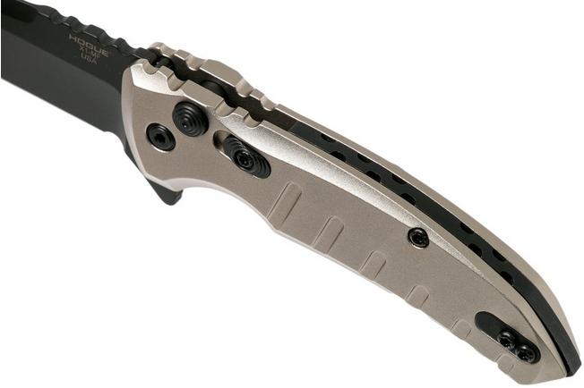 Bild für Hogue X1 Microflip Desert Tan, Black Droppoint Blade Taschenmesser 24177, Allen Elishewitz design
