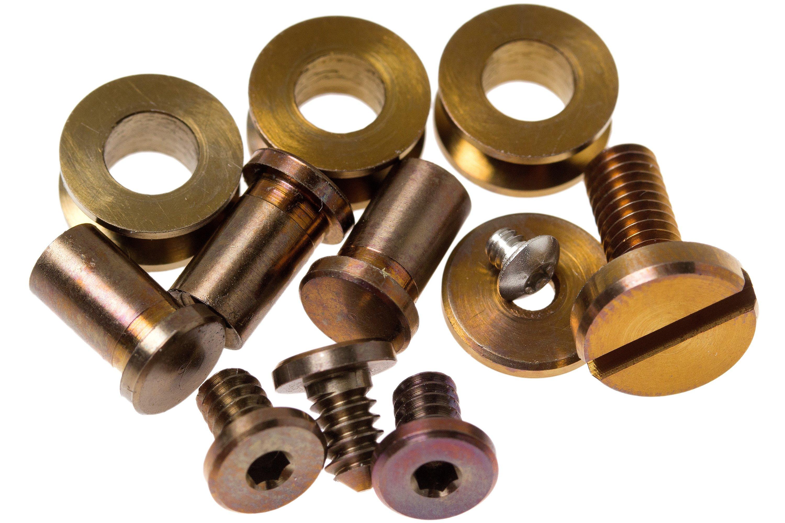 Rick Hinderer Complete Stonewash Bronze Titanium Hardware Set, XM18 3,5” Skinny Compras con