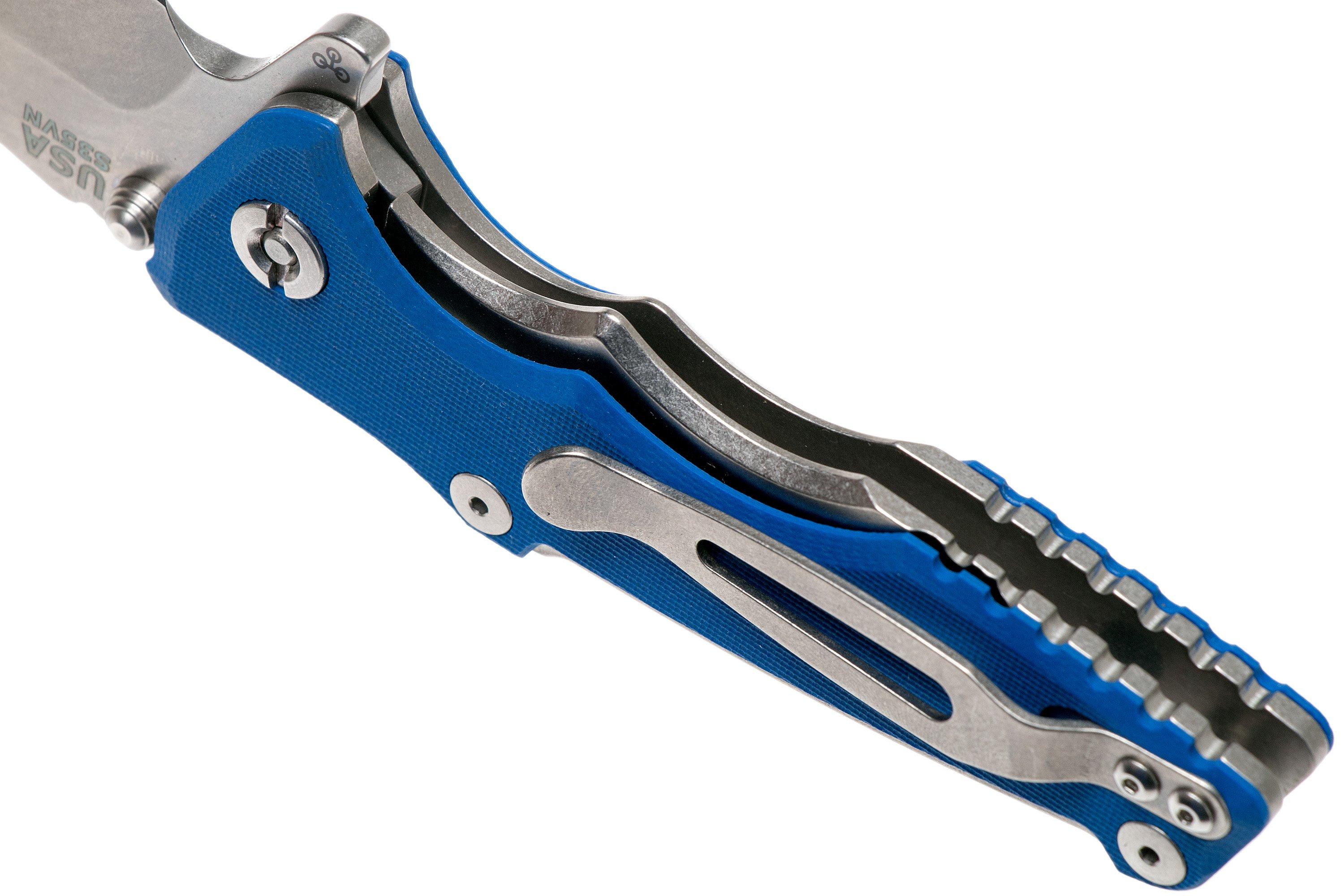 Rick Hinderer Eklipse 3.0” Spanto, CPM S35VN, Blue pocket knife ...