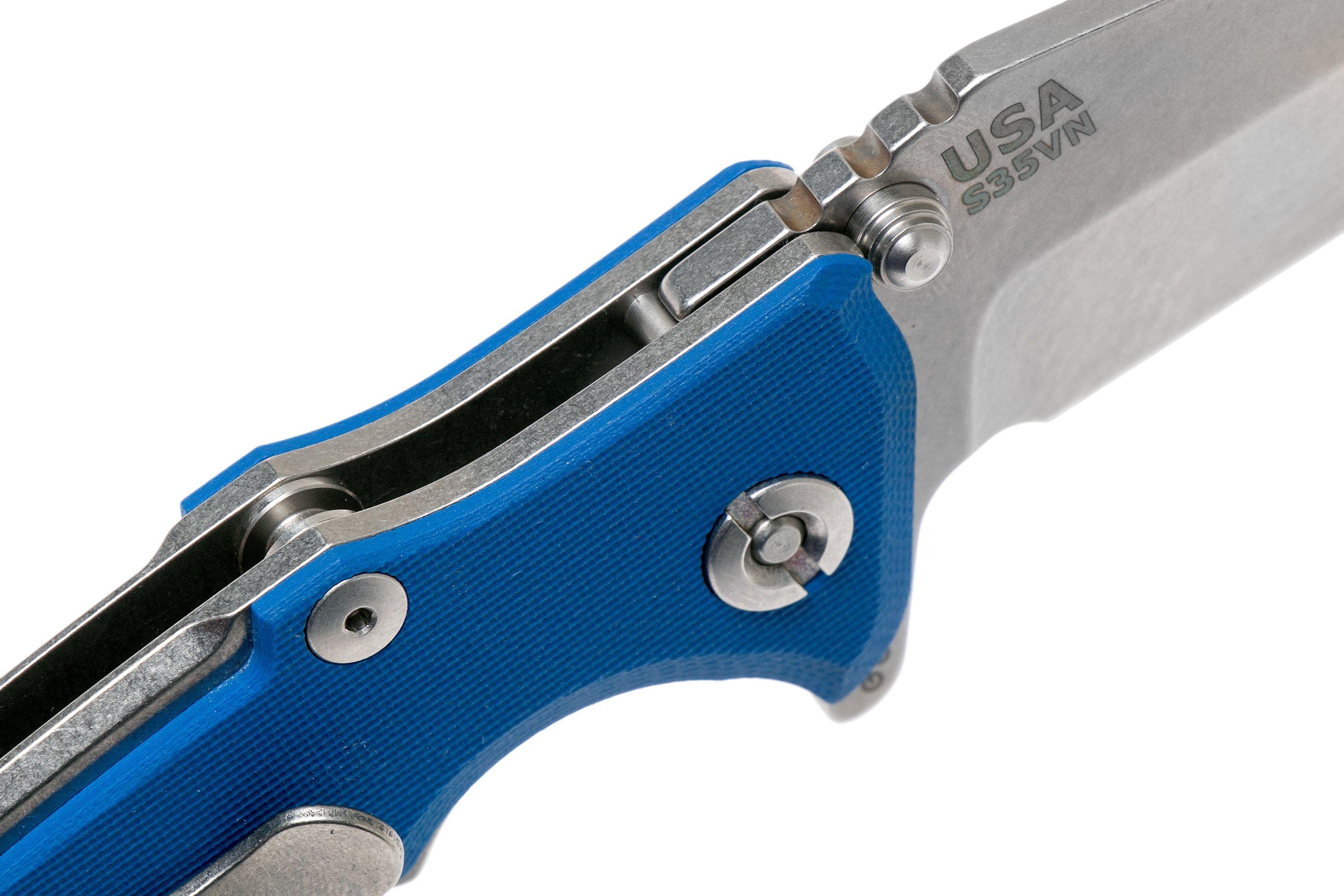 Rick Hinderer Eklipse 3.0” Spanto, CPM S35VN, Blue pocket knife ...