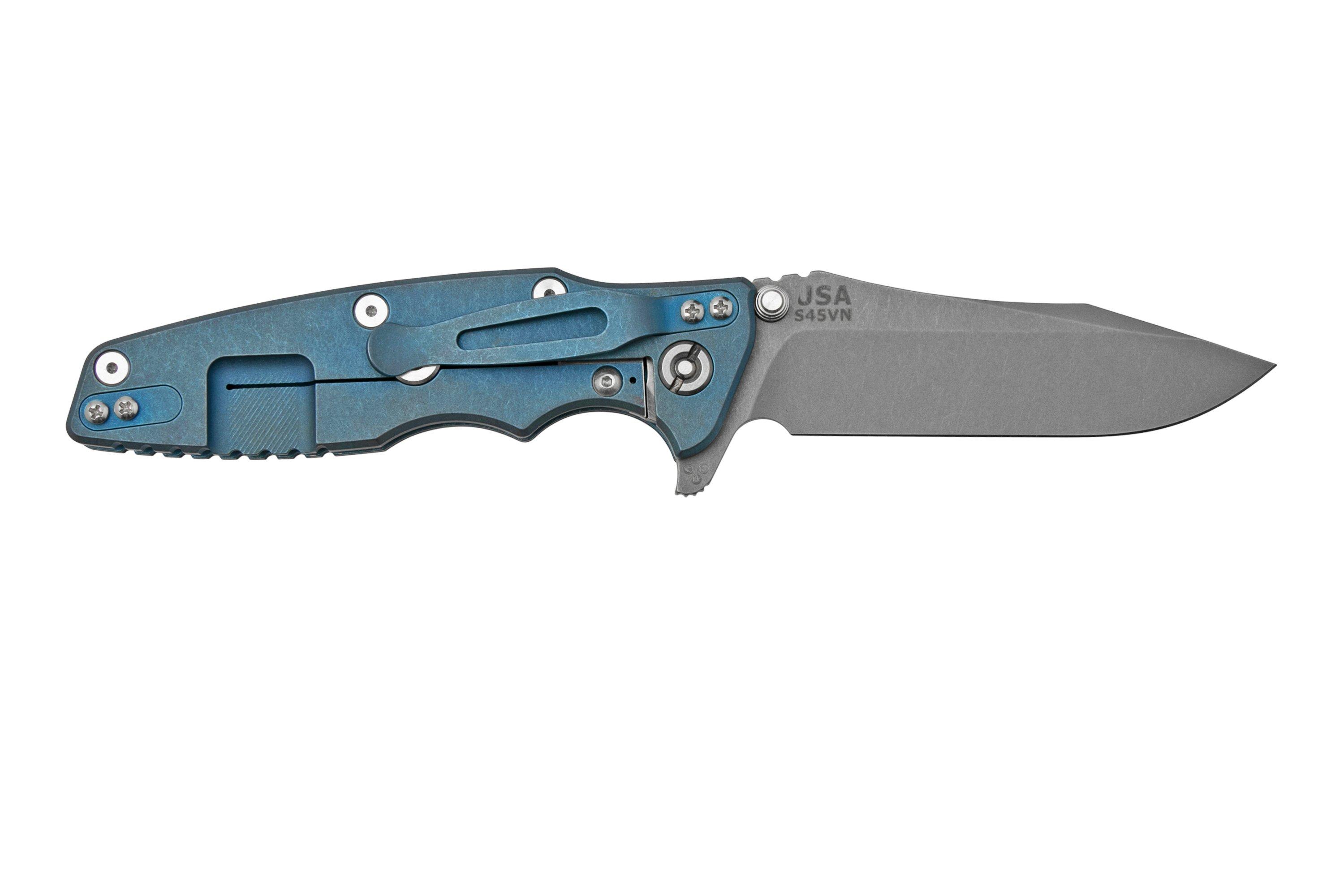 Rick Hinderer Eklipse 3.5” Spearpoint S45VN, Battle Blue, Blue Black