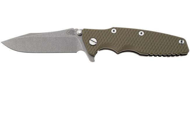 Afbeelding voor Rick Hinderer Eklipse 3.5" Spearpoint Battle Bronze S45VN, Titanium OD Green G10, zakmes